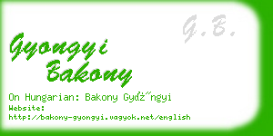 gyongyi bakony business card